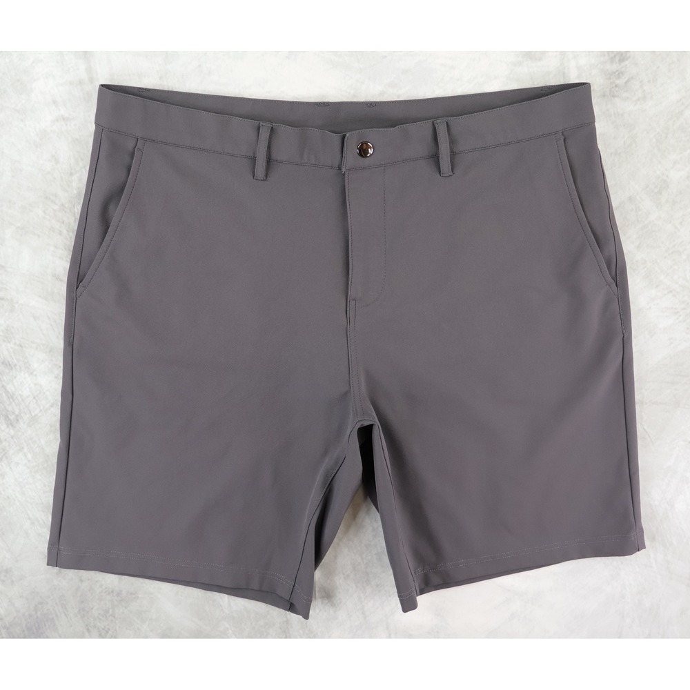 State & Liberty Performance Tech Shorts Mens 36 Grey Nylon Spandex Stretch Golf